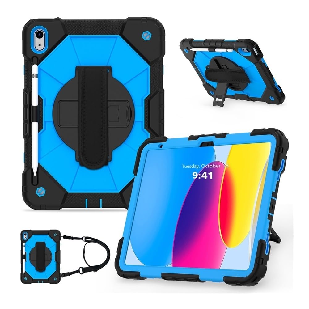 Coque antichoc Samsung Galaxy Tab S9 S8 S7 avec béquille rotative et sangle