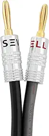 Fio de alto-falante Silverback da Sewell com plugues banana Silverback, 3 m, 12 AWG, OFC, 259 fios, terminado
