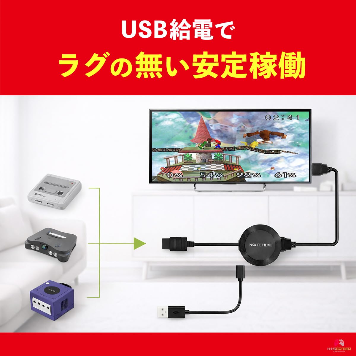 Amazon.co.jp: 【レトロを最新TVへ】N64/SFC/GC対応 HDMIコンバーター