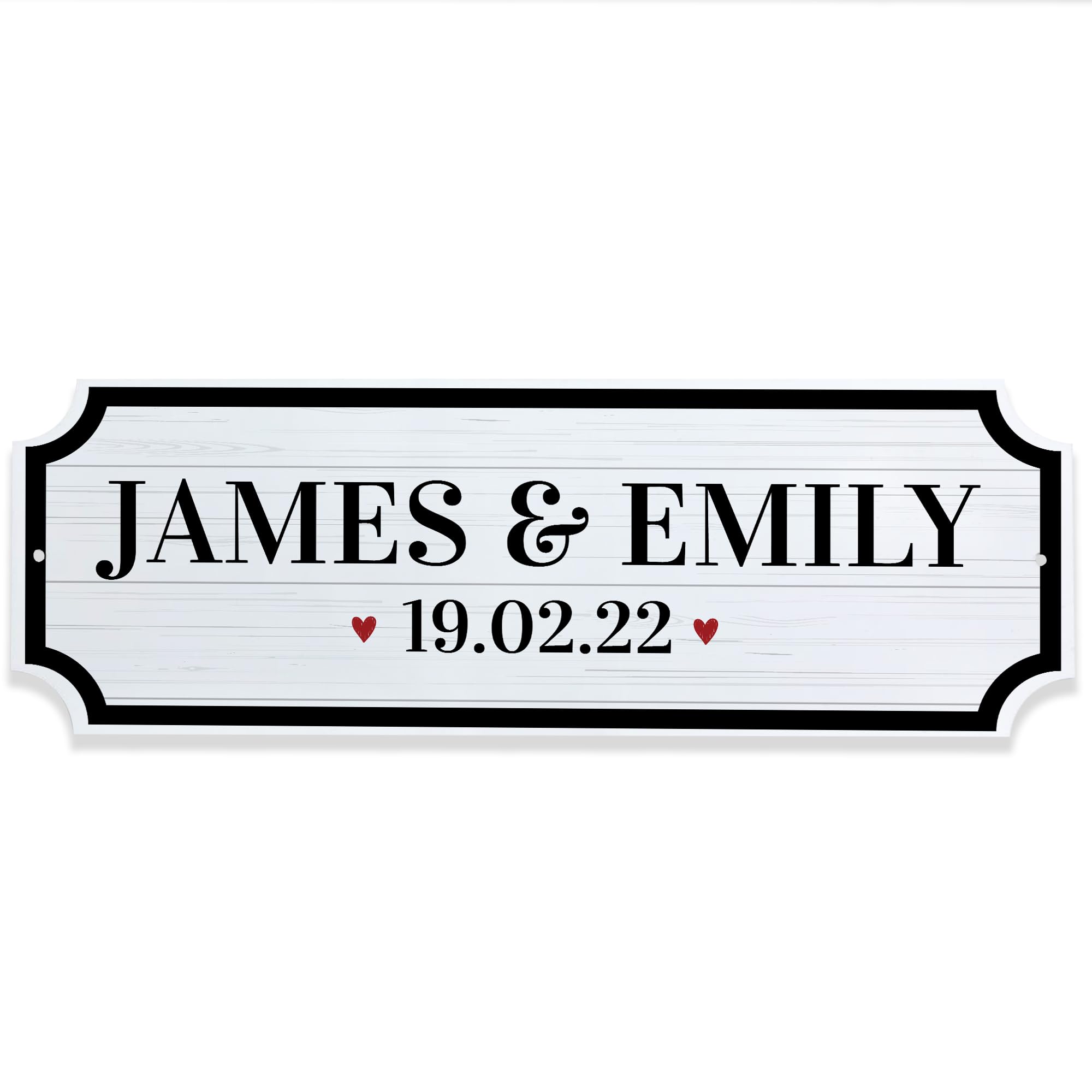 Red Ocean Personalised Couple Name Sign Street Style Plaque with Names & Special Date Gift For Anniversary Valentines Day