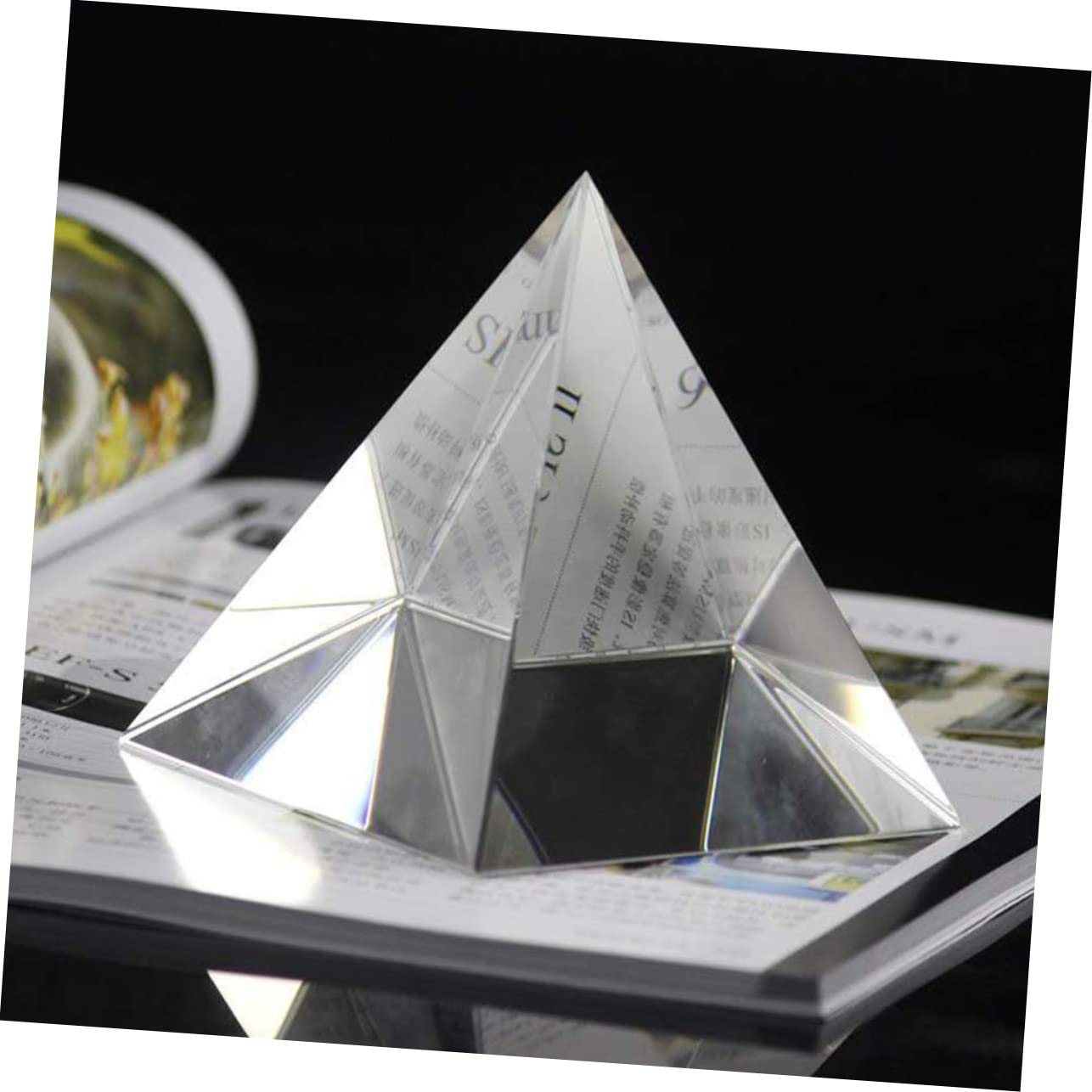Prisma de Cristal Pirámide de Cuatro Lados de Vidrio Óptico 100 Mm | 1 Pieza, Experimento Óptico E Investigación del Iris, Adorno de Escritorio y Meditación