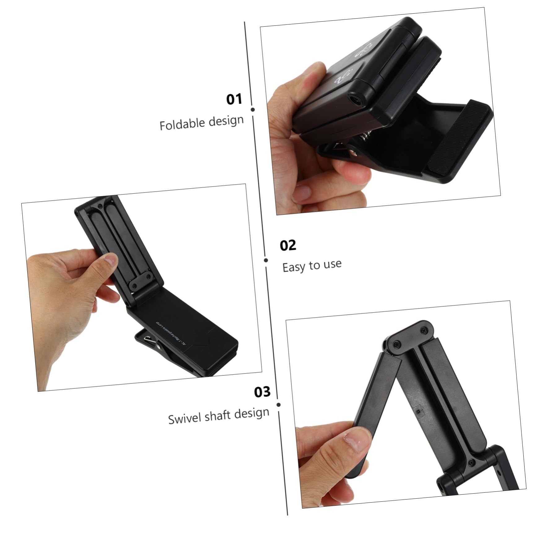 Lampada per Leggio Musicale Ricaricabile LED Clip Regolabile Altezza Design Pieghevole Materiale Abs Elettronica