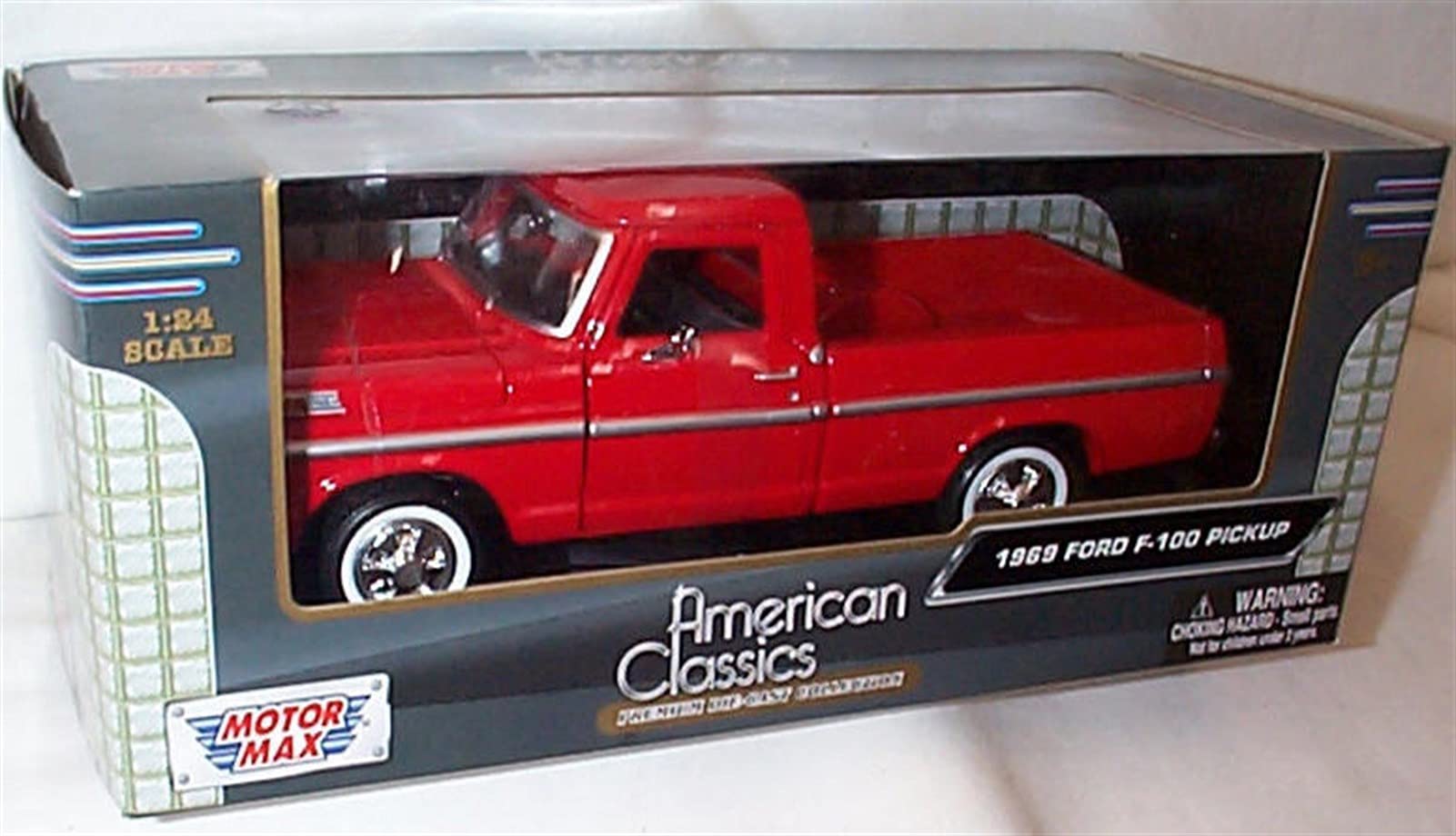 motor max american classics 1969 Ford F-100 Pickup Red Vehicle 1:24 scale diecast model