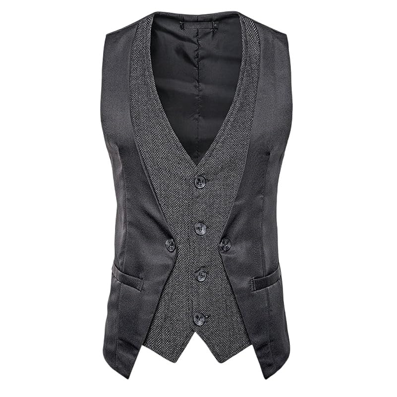 Gilet coréen homme à boutonnage simple style faux patchwork deux pièces décontracté