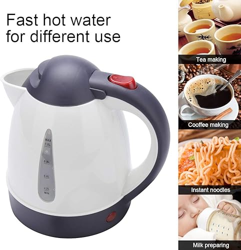 Miniatura 4 de Hervidor eléctrico, 33.8 fl oz, 12 V, agua calentada, tetera de café, taza de agua calentada, alta temperatura, portátil, para automóvil,