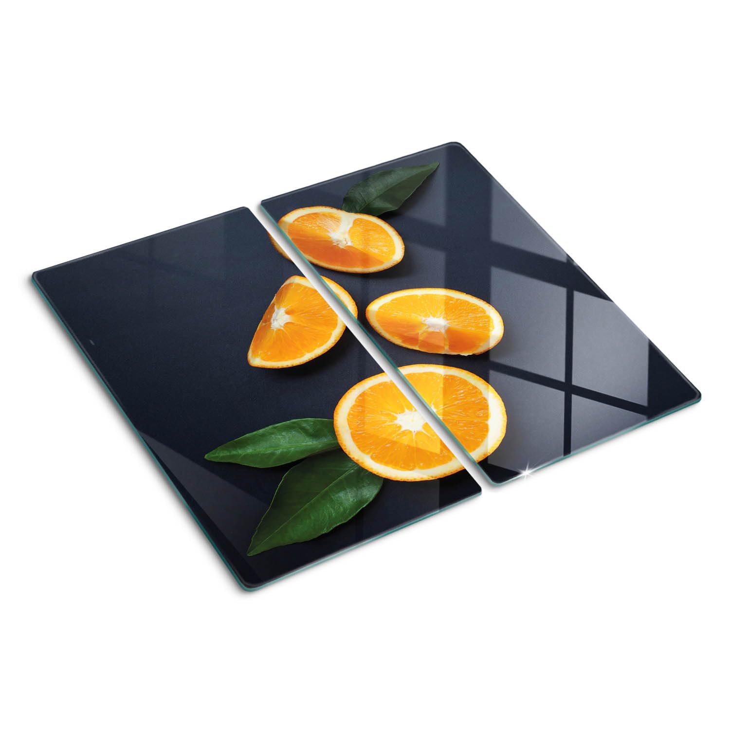 Planche de cuisine en verre 2x30x52 cm motif épices symétrique