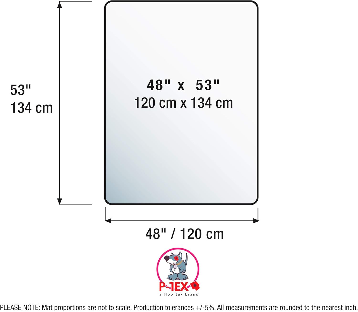 P-Tex Polycarbonate Floor Protection Mat 48" x 53" for Under Dog Crate or Pet Cage