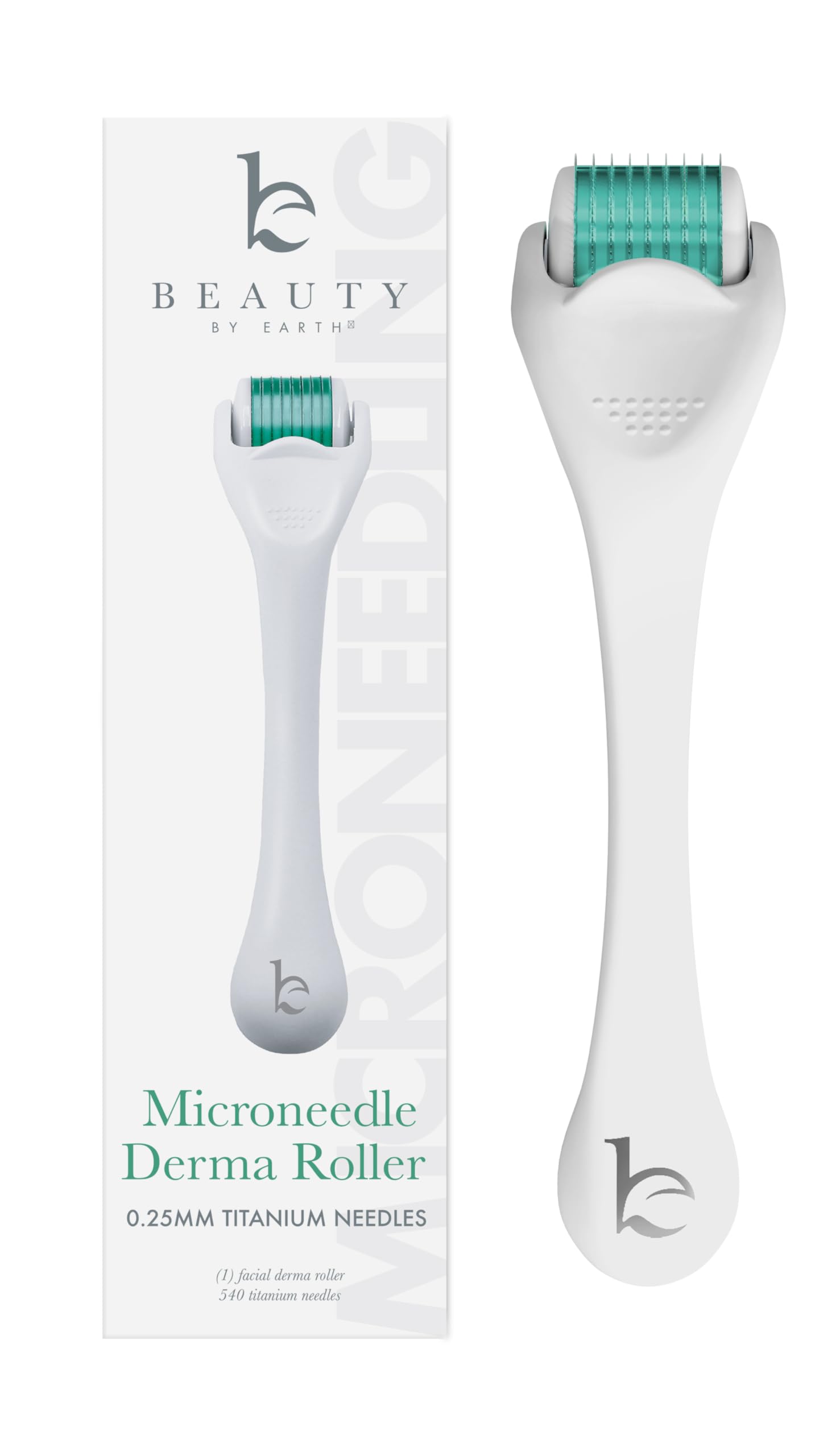 Derma Roller for Scalp, Beard & Face - Microneedling Roller with 540 Titanium 0.25mm Micro Needles, Microneedle Tool for Hair, Skincare Tools for Women & Men