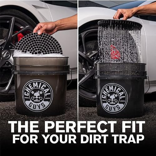 Chemical Guys Heavy Duty Detailing Bucket with Lid 4.25 Gallon Smoked Black Wash Bucket for Car Wash Soap Storage Interior and Exterior Detailing Garage Organization - Thumbnail 5