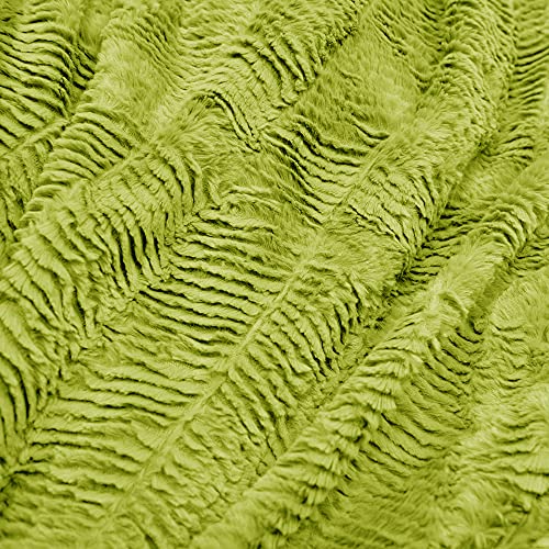 Home Soft Things Green Herringbone Brushed Throw Blanket, 50'' X 60'', Dark Citron, Lightweight Fluffy Plush Comfy Cozy Couch Bed Covers Suitable For Kids Adults Friends Home Décor #TOP4