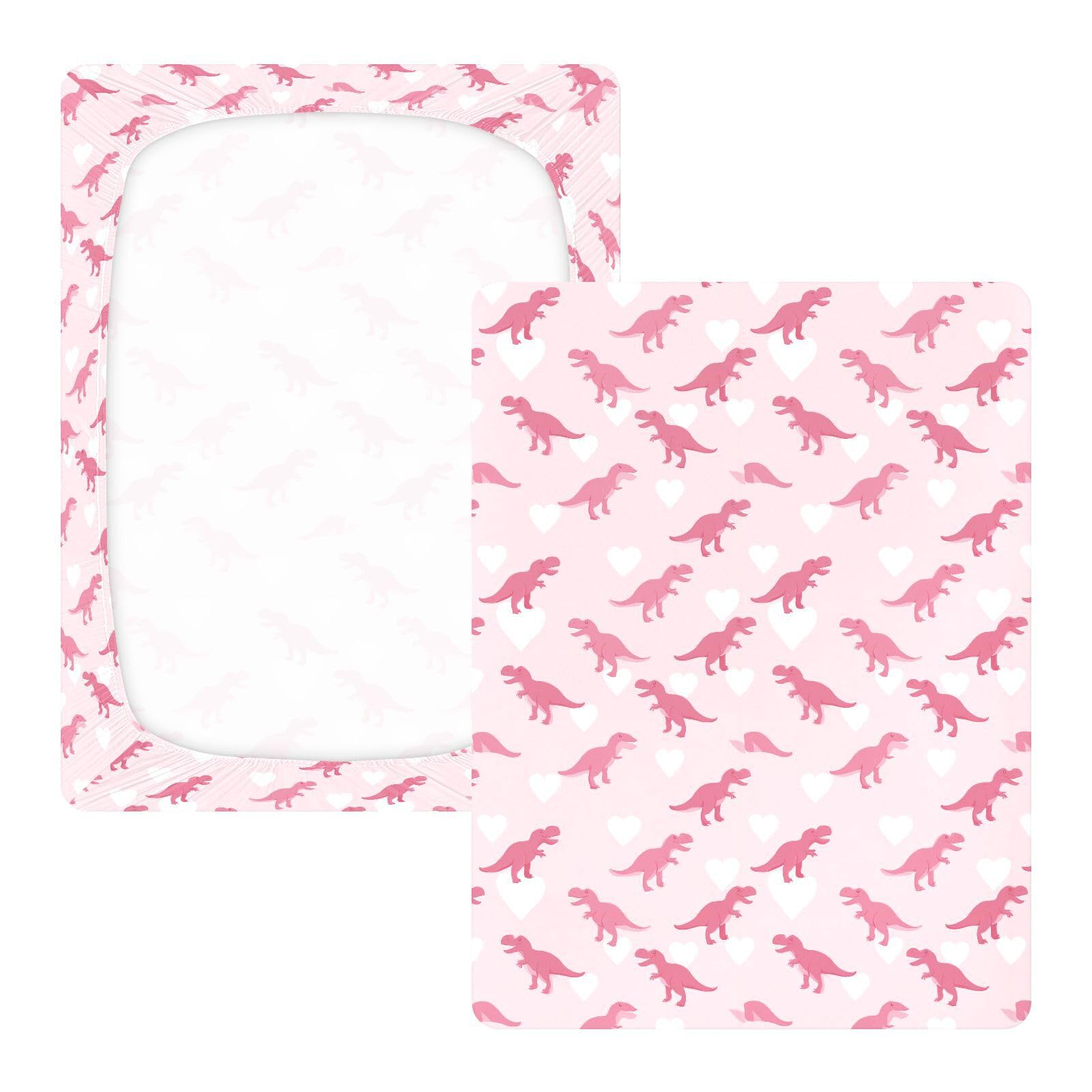 Ghothic T-rex Lenzuola per culla rosa pastello per neonati e ragazze in cotone morbido elastico per bambini materassi per bambini per decorazione della cameretta dei bambini, 1 confezione da