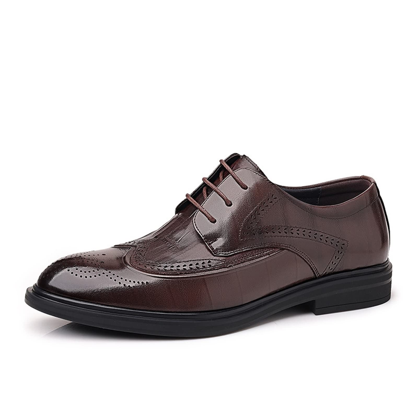 CARZE Scarpe da Uomo in Pelle da Cerimonia, Scarpe da Uomo in Pelle da Lavoro, Scarpe da Uomo in Pelle intagliata alla Moda Britannica Resistenti all'Usura Scarpe Eleganti da Uomo(Brown,40)