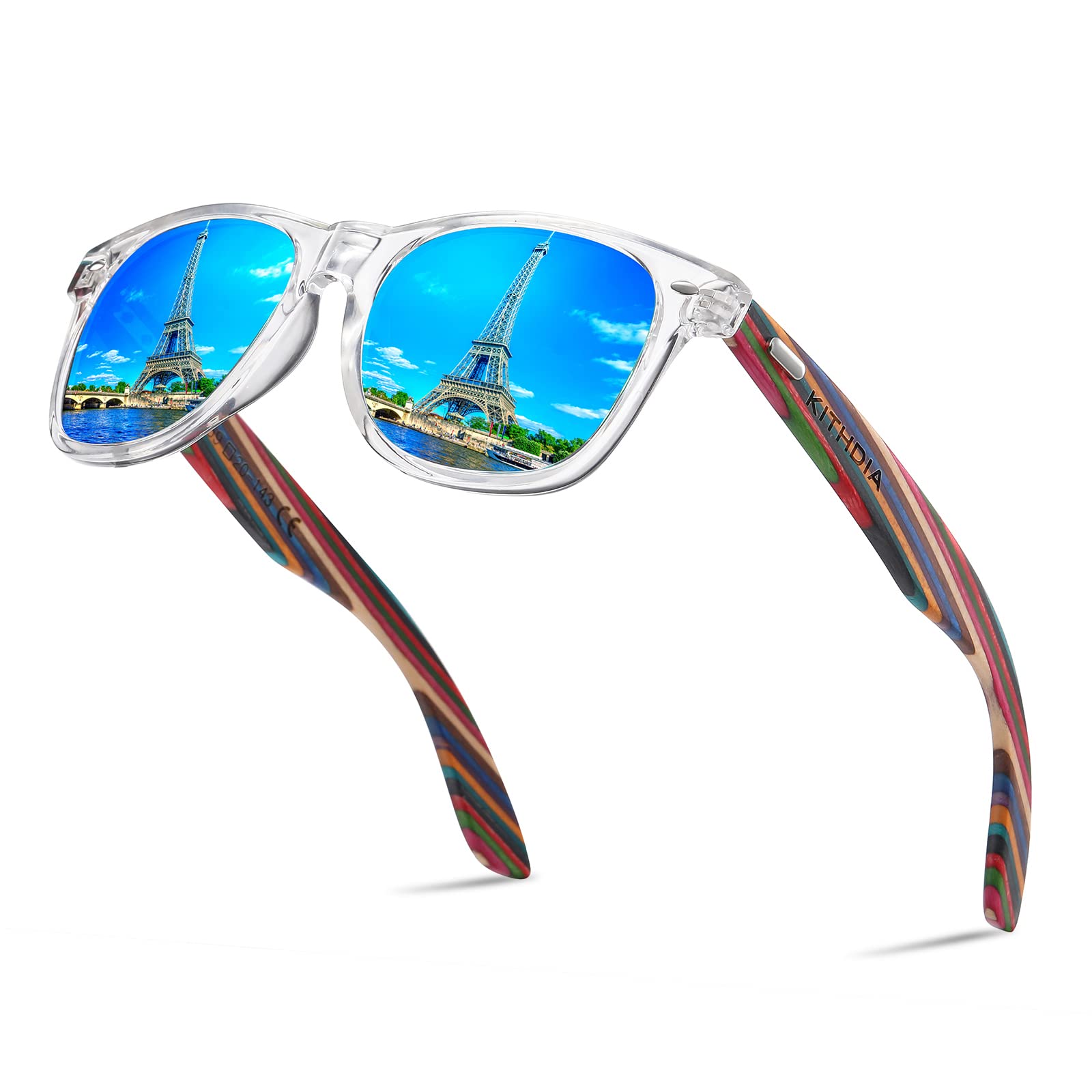 KITHDIA Gafas De Sol De Madera Polarizadas Mujer Hombres Protección Contra Rayos Ultravioleta Marco De Bambú Gafas De Sol S5505
