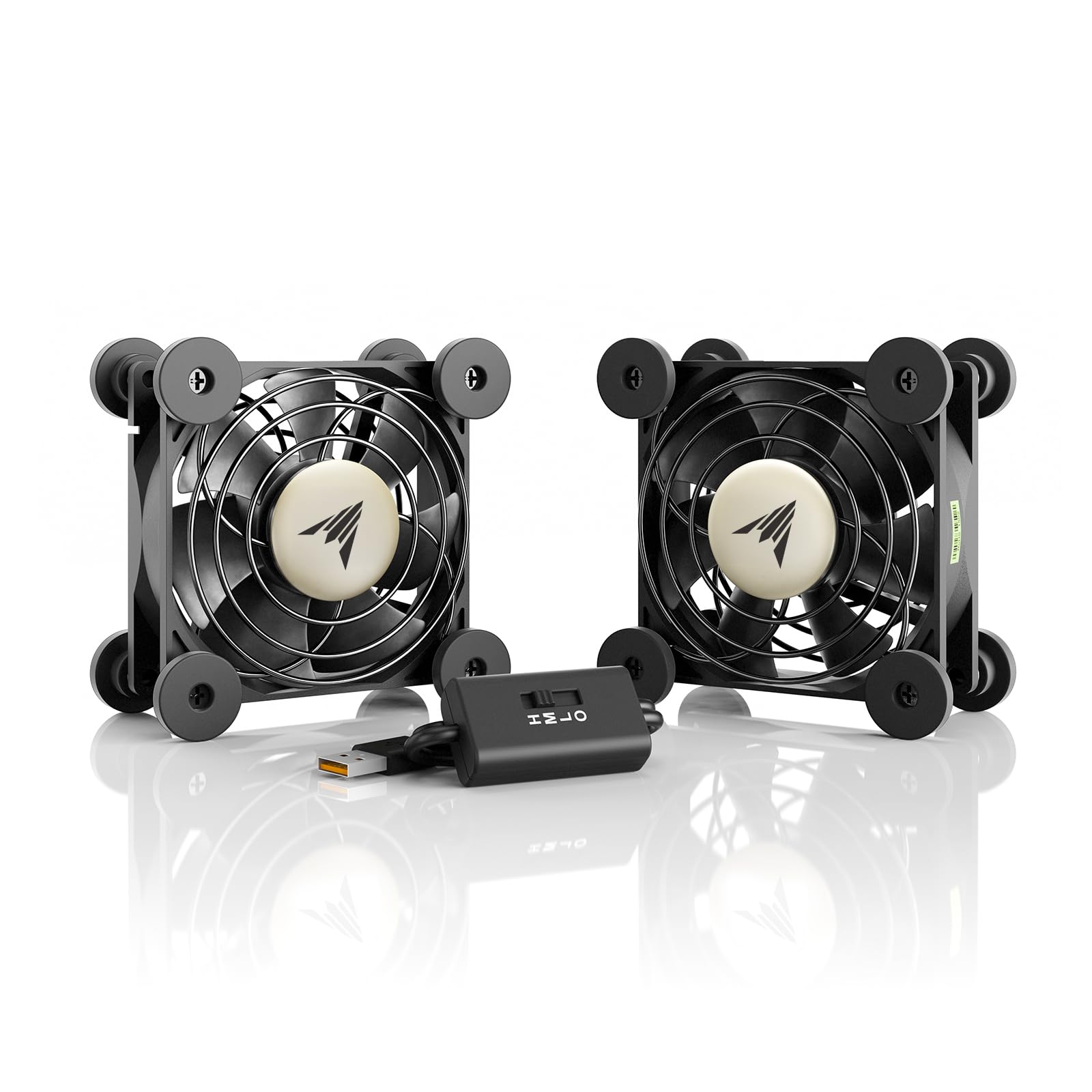 AC Infinity MULTIFAN S5, cichy podwójny wentylator USB 80 mm, certyfikat UL, do odbiornika, DVR, Playstation, Xbox, chłodzenia szafki komputerowej | Do odbiornika DVR, PlayStation, Xbox, komputera, chłodzenia szafek