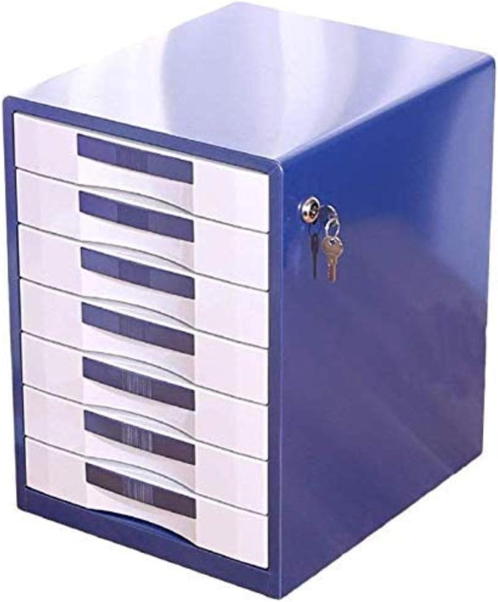 VUIKLCty File Cabinet Lock Desktop Cabinet Storage Box Storage Box 7 Drawers Plastic, Home Office Furniture Bookshelf