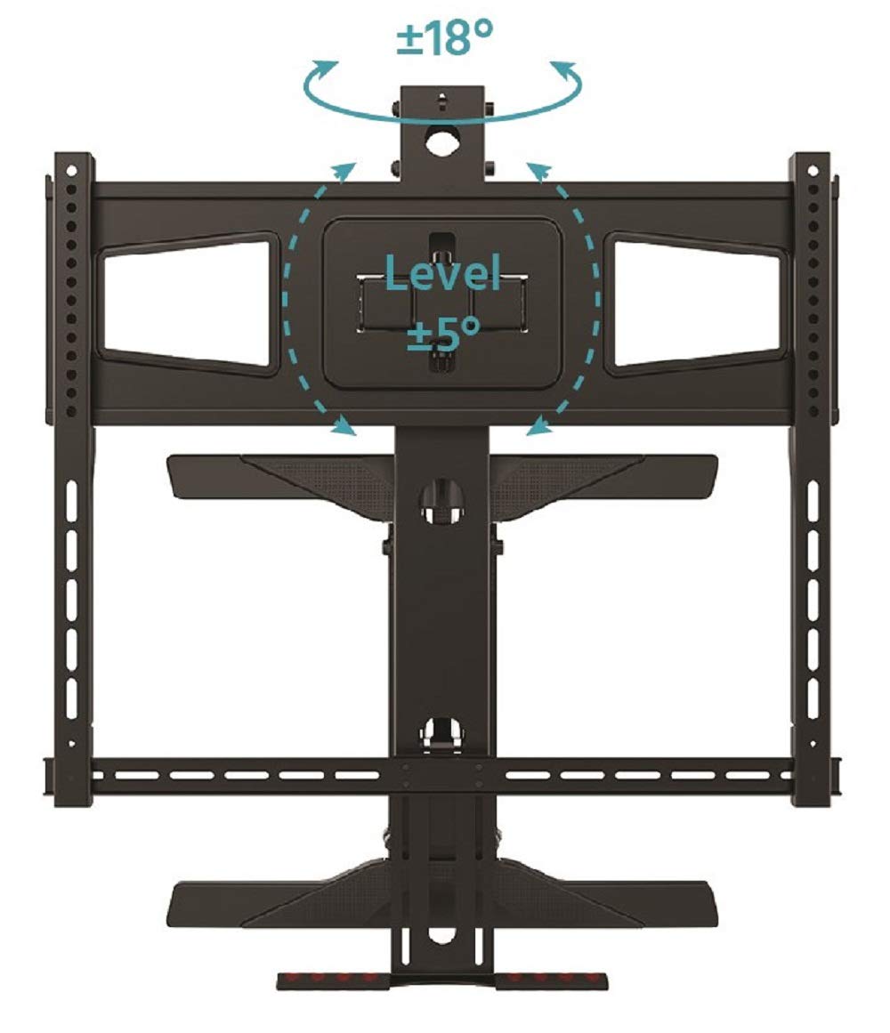 Monoprice Above Fireplace Height Adjustable Swivel TV Pull Down Mantel