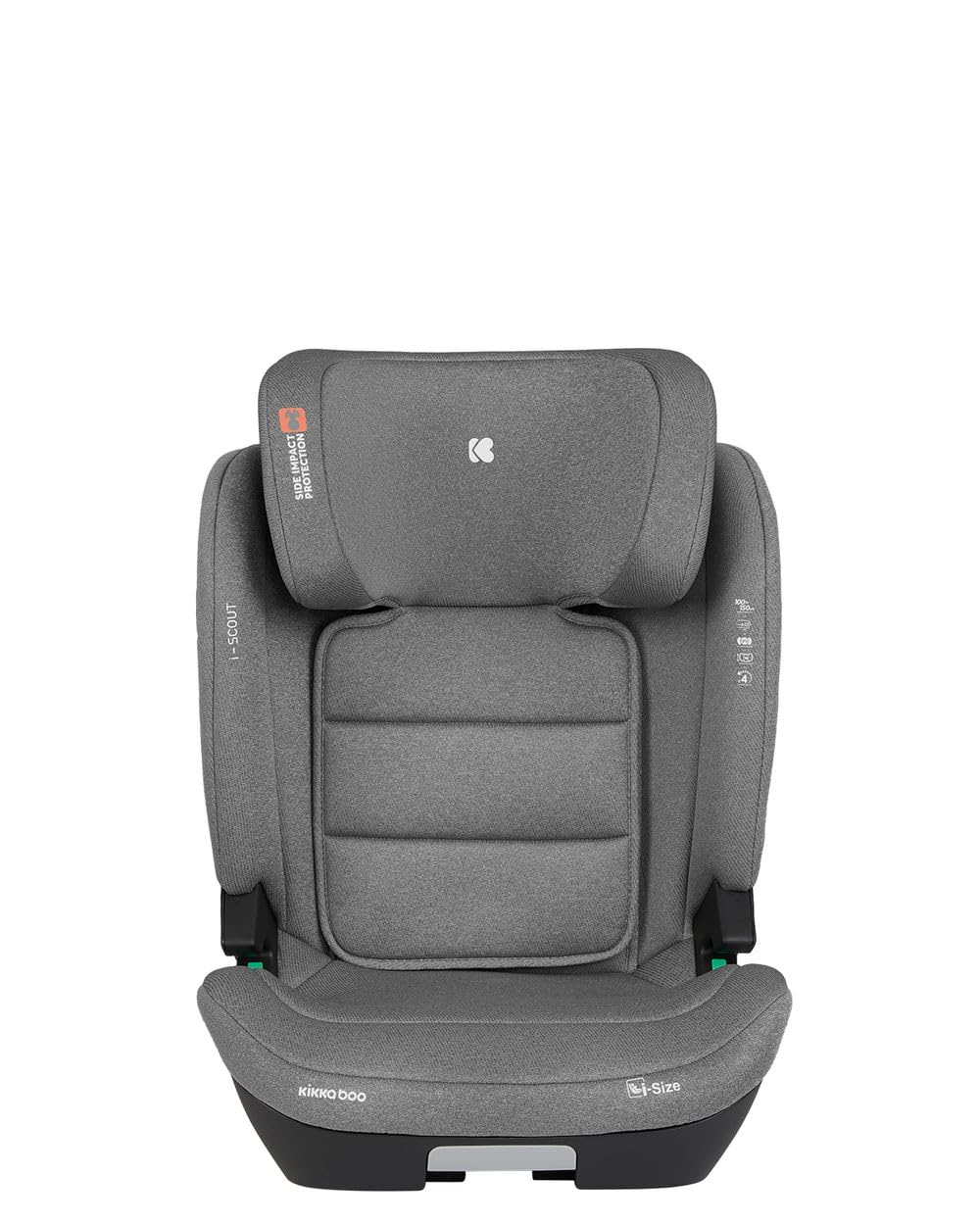 Kikkaboo fotelik dziecięcy i-Scout i-Size (100-150 cm) regulowany zagłówek, ISOFIX, kolory: jasnoszary