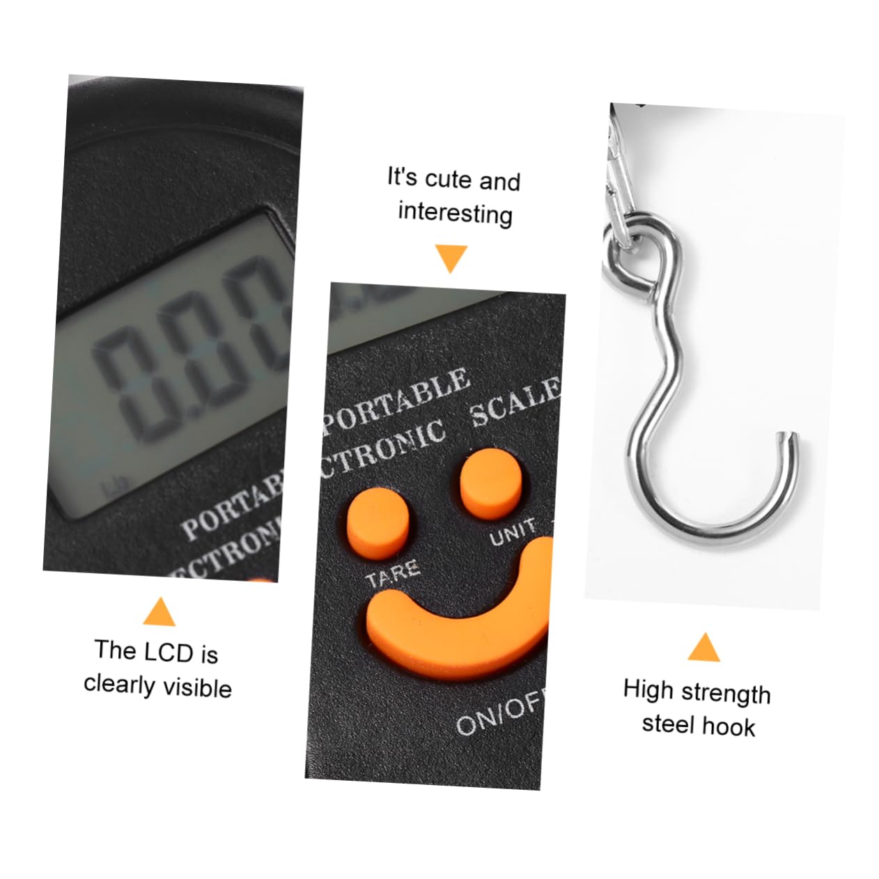 Alipis 1pc Portable Electronic Hook Scale Lightweight Kitchen Fishing Hoist Scale Compact Design with High Strength Hook Easy to Use Battery Included