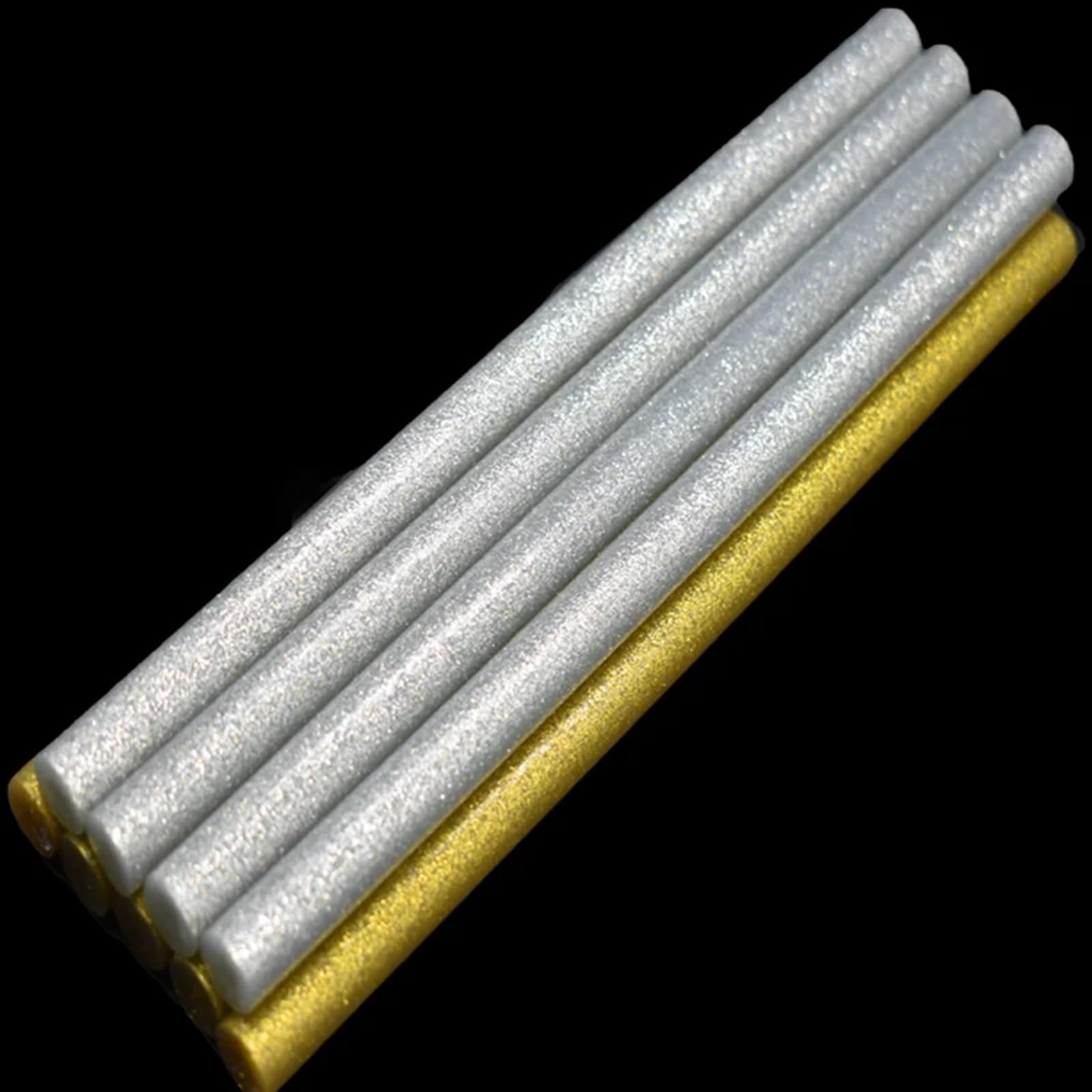 Colla a Caldo 50 Pezzi Oro o Argento 11mm*200mm Stick di Colla a Caldo for Artigianato Telefono Custodia Album Riparazione Accessori Adesivi Stick 11mm(Gold)
