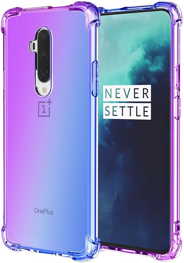 One Plus 7T Pro Case Gradient Compatible with Oneplus 7Tpro Cases Gradual Color TPU 1Plus 7 T Cover Oneplus7tpro Ultra Thin Skin 1 Plus Protective Bumper 6.67 Inch (Purple/Blue)
