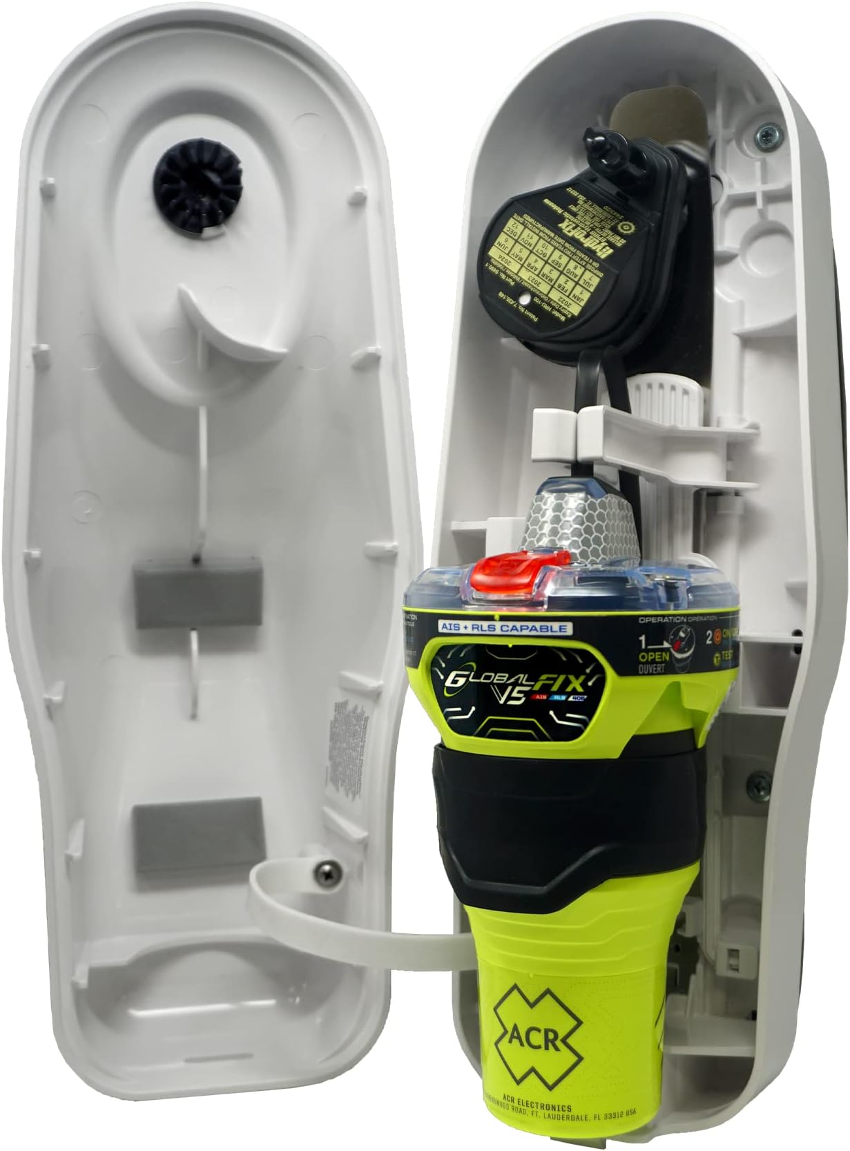 GLOBALFIX™ V5 AIS EPIRB - SOS GPS Global Coverage Return Link Service, Mobile App - CAT 1 Auto Release Float Free Bracket (2851) - Local AIS & Global Satellite Emergency Signaling Search & Rescue
