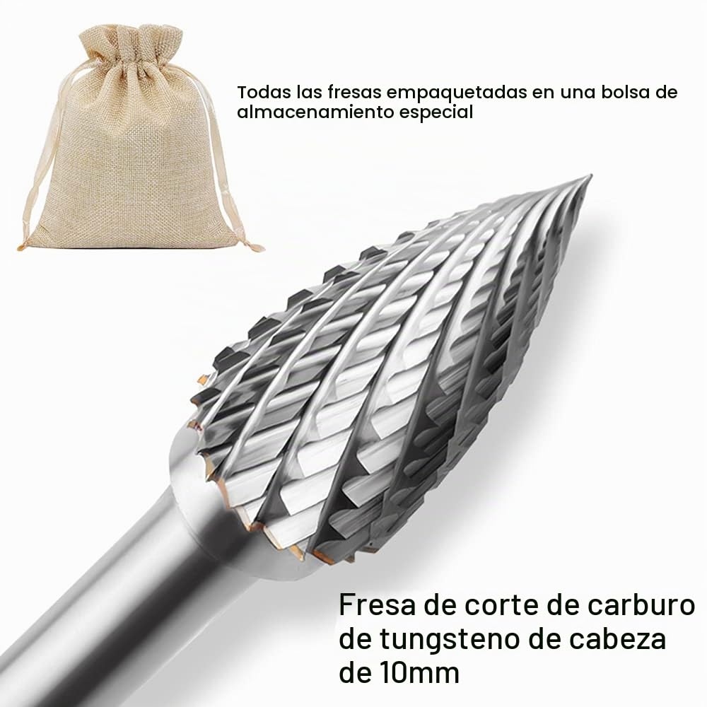 ASNOMY 5 pieza Fresa Metal Lápices Set – 6 x 10mm Escofina Taladro Bit Fresas de Carburo Rotary Archivo Tungsteno Acero Herramientas Rotary Burr para lijar archivos taladrar metal pulido