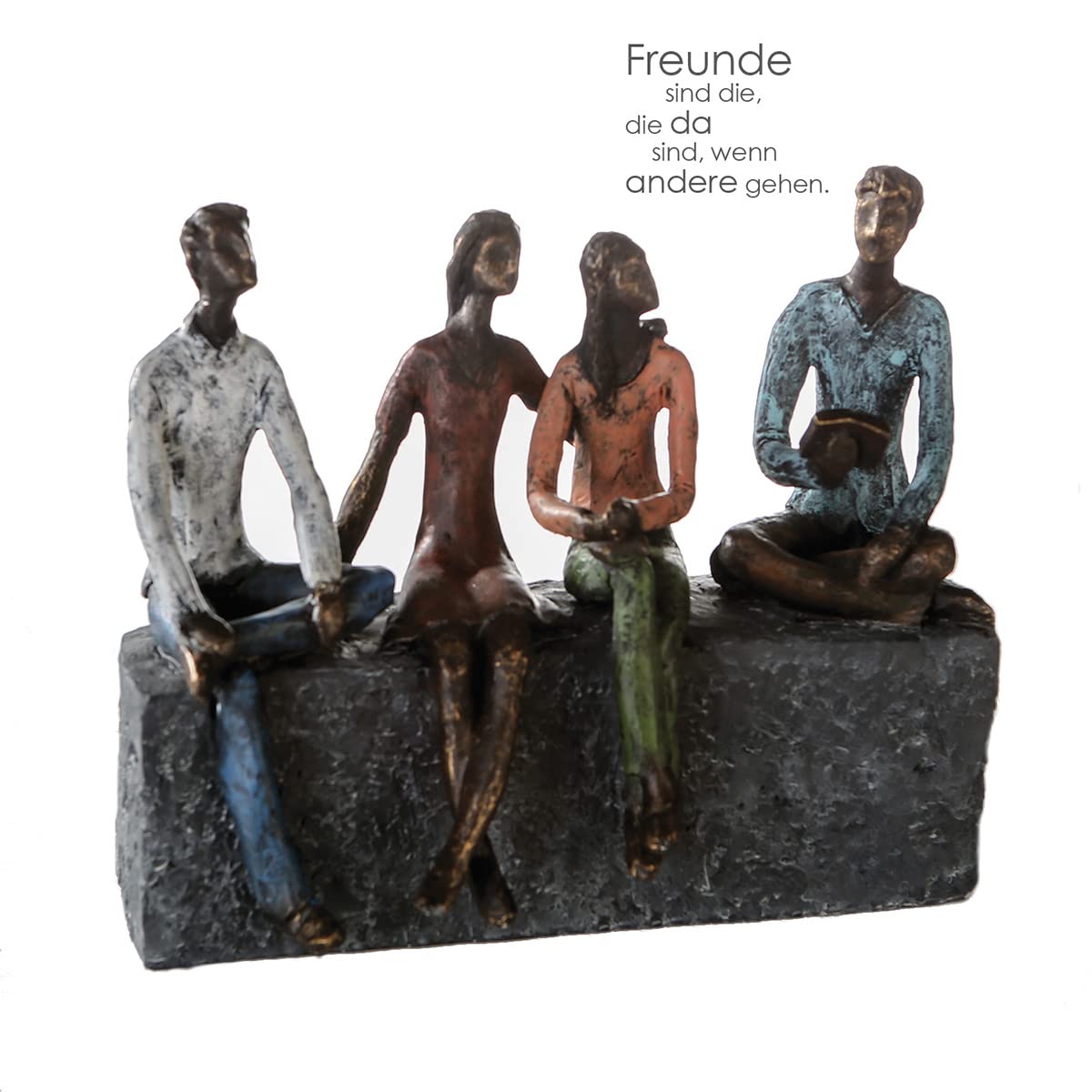 Casablanca Skulptur Network, Deko Figur Bronze, Kunstharz Statue Wohnzimmer, Büro Dekoration H. 21 cm x B. 26 cm - Moderne Skulpturen