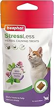 Beaphar – StressLess Herbal Calming Cat Treats – Daily Treats to Help Reduce Stress – Tasty Chicken Flavour – With Natural Calming Ingredients – 35g Treat Pack