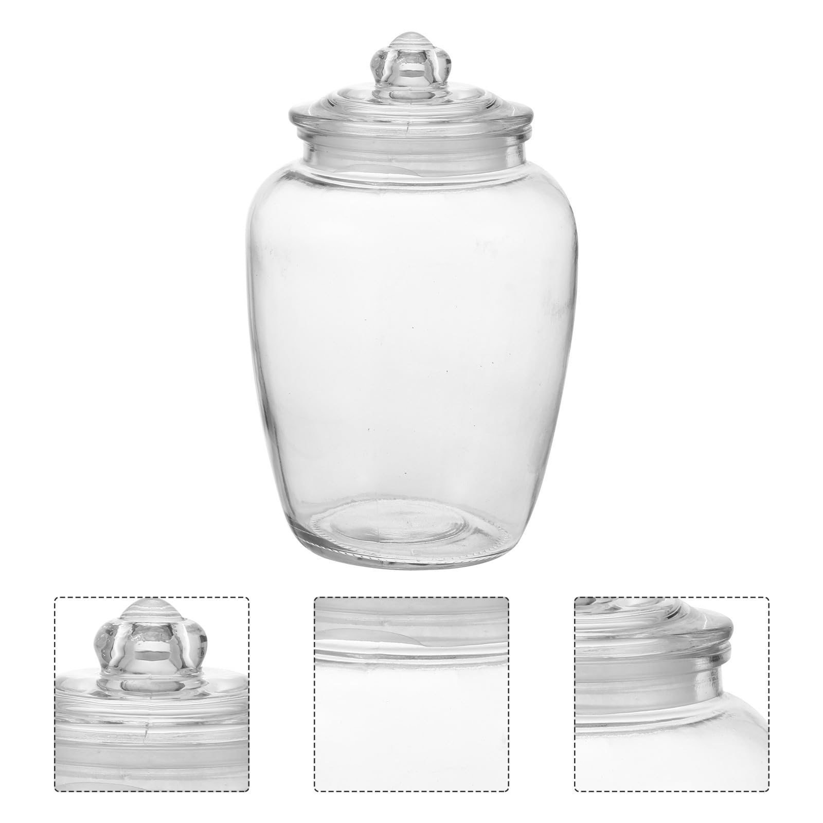Didiseaon Contenedor de Vidrio Transparente de 2200ml Cierre Hermético, Tarro de Almacenamiento para Alimentos, Recipiente Sellado Multifuncional Adecuado para Cocina y Conservación