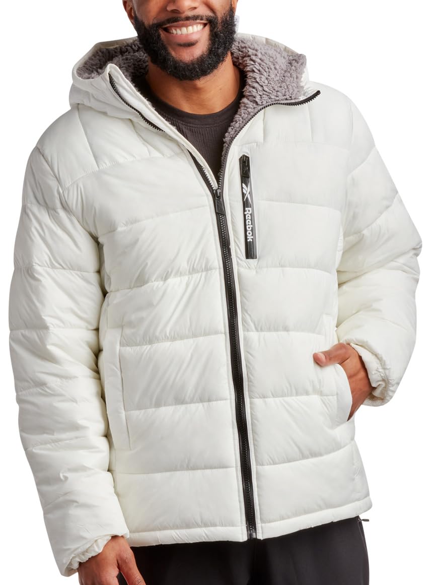 reebokMen White/Steel Grey Parka Coat (pack of 1)