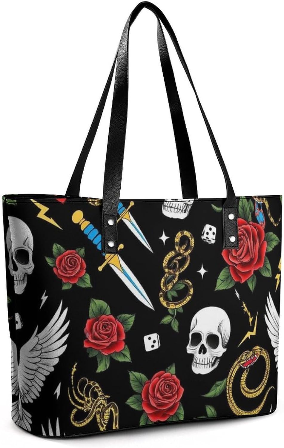 Fashion Handbag With Zipper Large Capacity Satchel Tote Bag Shoulder Bag - Image 5