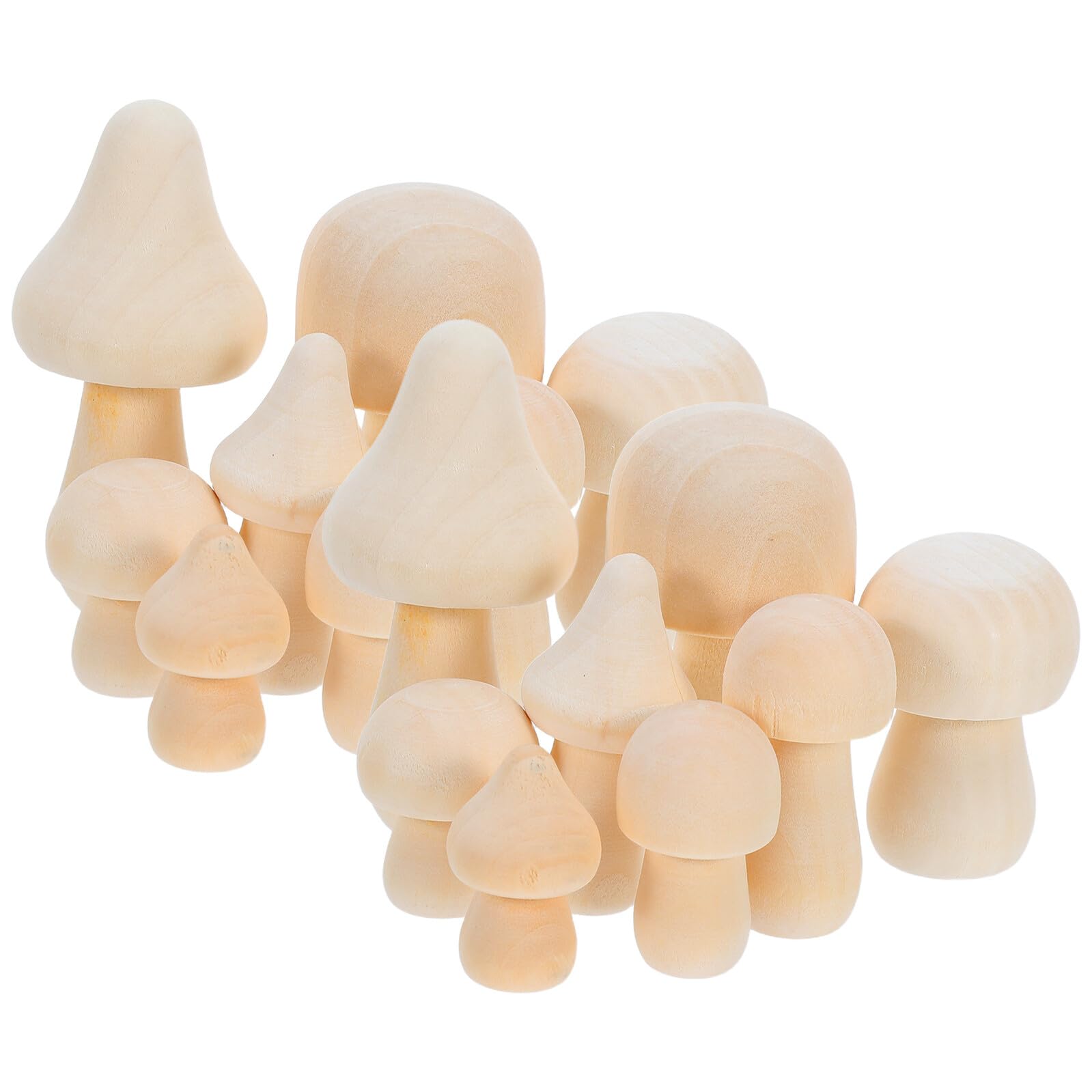 50 Mini Figuras de Madera en Blanco para Manualidades, Figuras sin Terminar de Madera Beige, Adornos DIY para Proyectos Creativos Infantiles