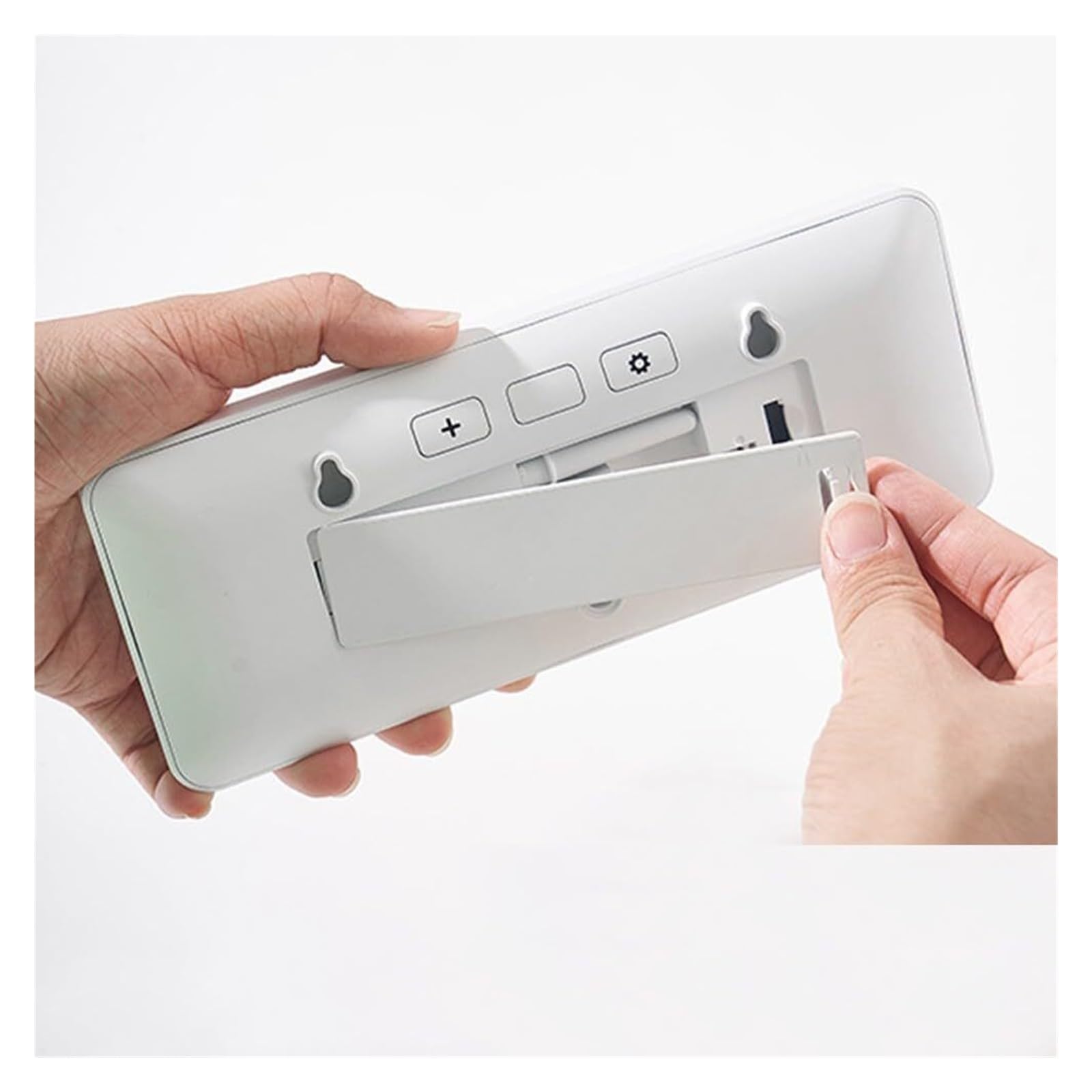 Wecker, digital, batteriebetrieben, rechteckig, elektronische Uhr für Zuhause, Wohnzimmer, Schlafzimmer, Büro (schwarz)