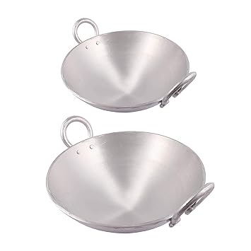 Ateer Deep Frying Aluminium Kadai Vessel with Handle for Cooking
