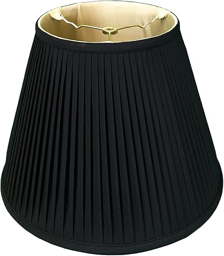 Royal Designs Deep Empire - Pantalla básica plisada lateral, color negro con oro, 10 x 20 x 15 pulgadas, BS-728-20BLKGL Royal Designs Deep Empire - Pantalla básica plisada lateral, color negro con oro, 10 x 20 x 15 pulgadas, BS-728-20BLKGL