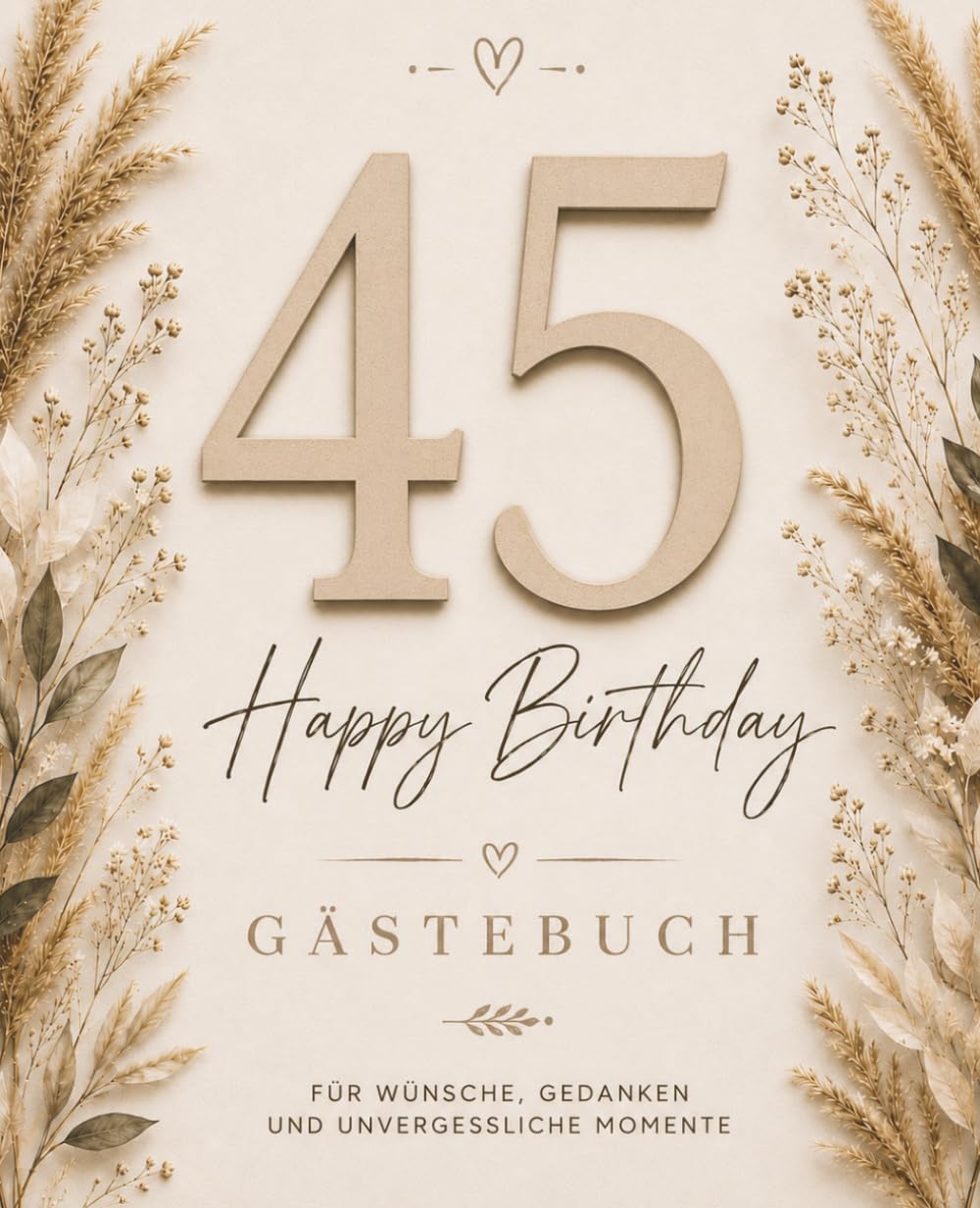 Gästebuch zum 45. Geburtstag – Boho Edition: Wunderschönes Erinnerungsbuch für liebe Wünsche, Herzensmomente und besondere Erinnerungen