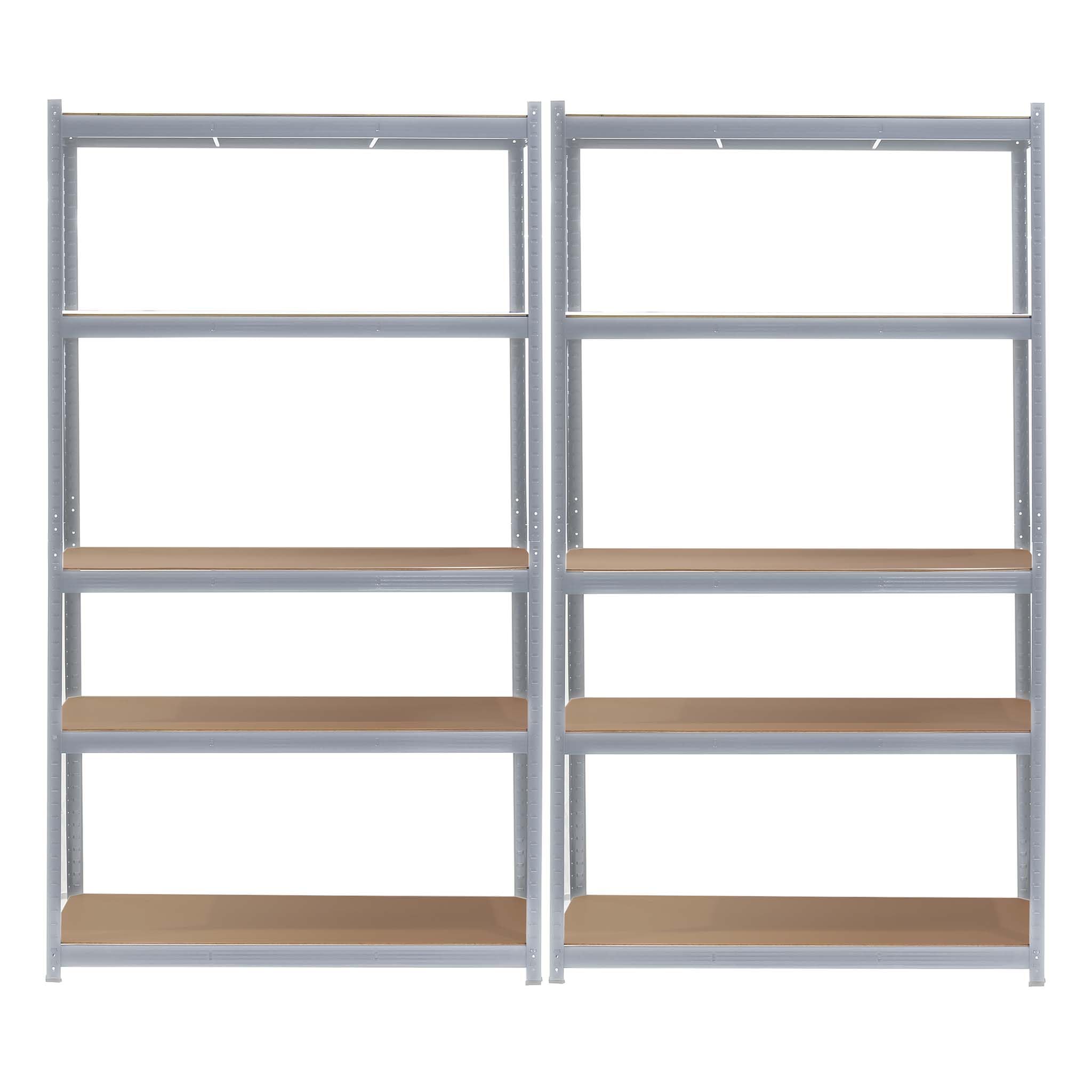 Wiltec 2x Regał magazynowy z ocynkowanej stali 100 x 60 x 200 cm, regał garażowy do 1000 kg z montażem bez narzędzi, regał do piwnicy i magazynu