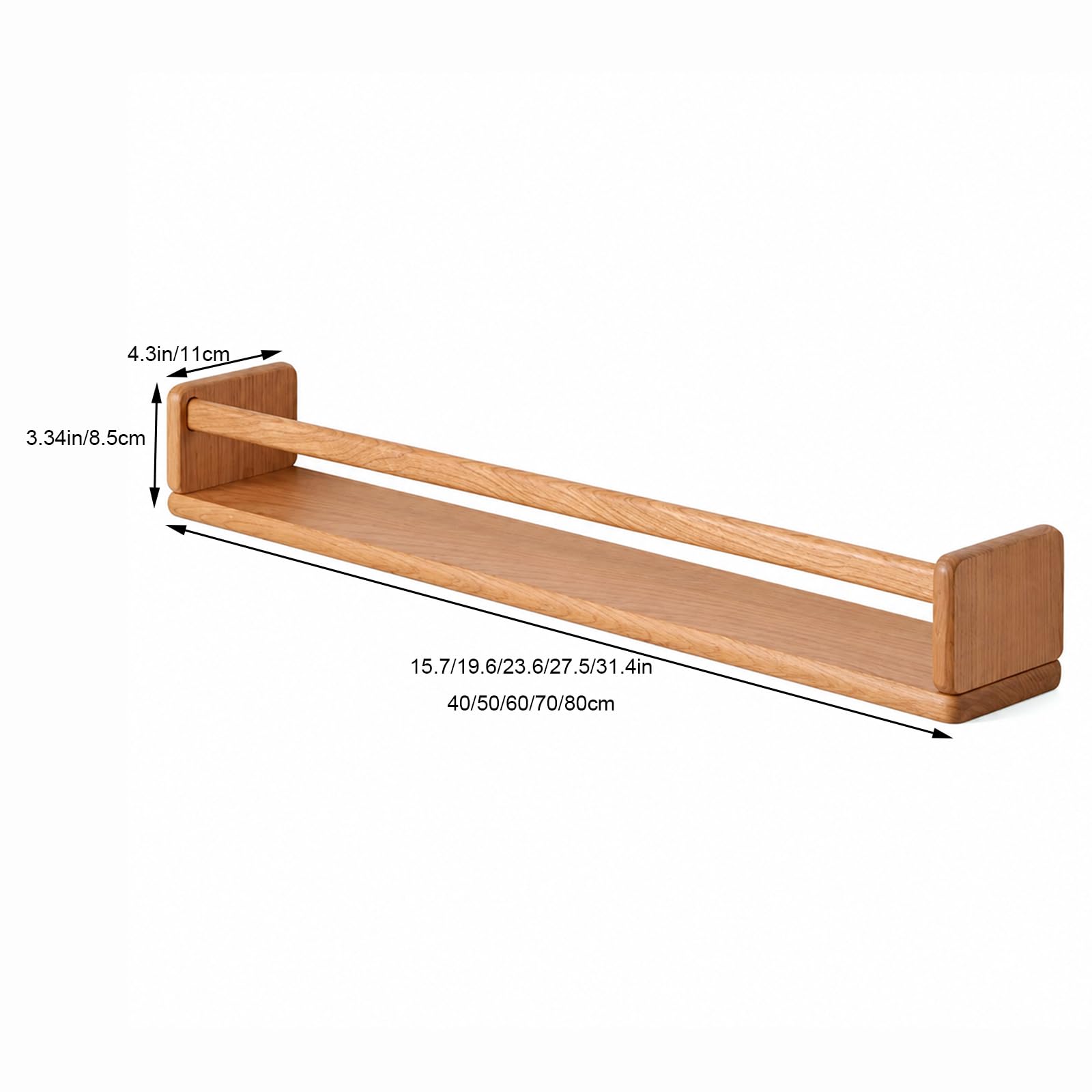 Revistero de Pared en Madera Maciza, Organizador con Esquinas Redondeadas, Soporte para Revistas y Periódicos para Sala, Dormitorio, Cocina y Oficina Yellow 15.7in/40cm