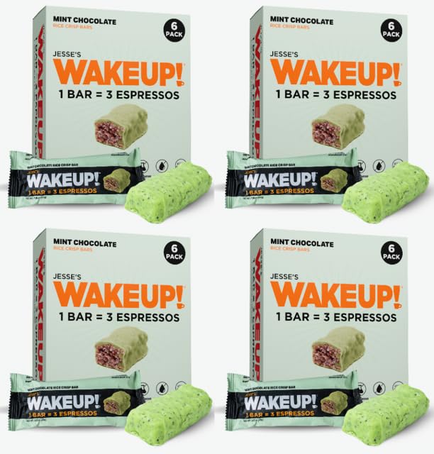 Image of WAKE UP! Mint Chocolate Caffeinated Bars, 3 Espressos, 4 Pack (24 Bars)