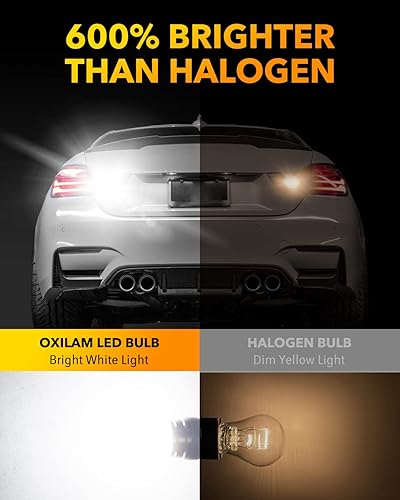 Miniatura 3 de OXILAM Bombilla LED 3156 3157 mejorada, 600 % de brillo, blanco de 6500 K, muy brillante, LED y de proyección, 3057, 4157, 4057, 3457, para marcha