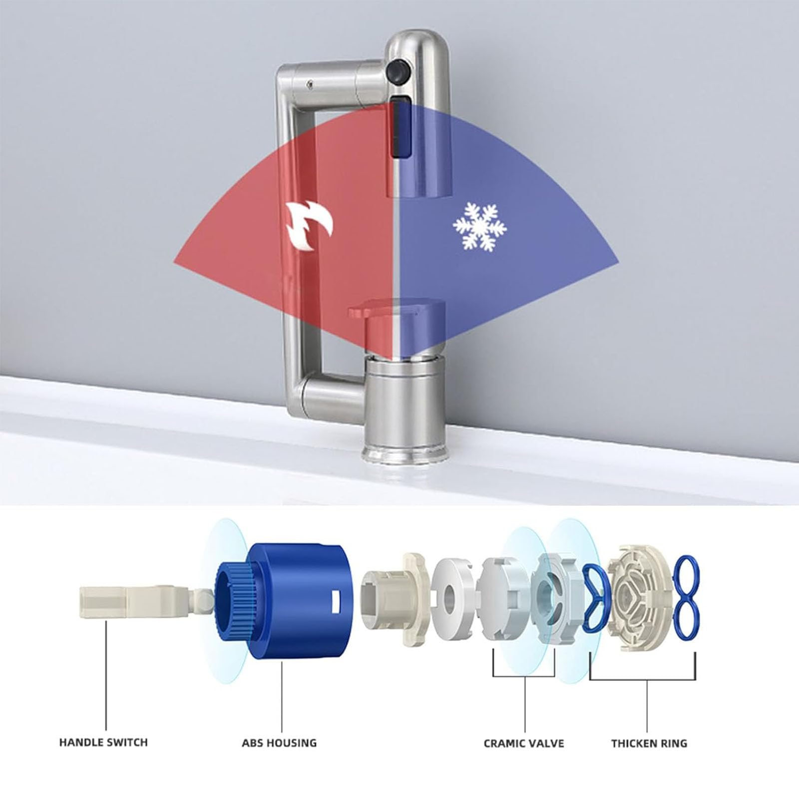 Küchenarmatur Vorfenster - 3-Modi-Dusche, Klapphahn Wasserhahn Küche Edelstahl 304, 360° Schwenkbar Unterfenster Mischbatterie Küche Einhebel, Hochdruck Spültischarmatur,Schwarz