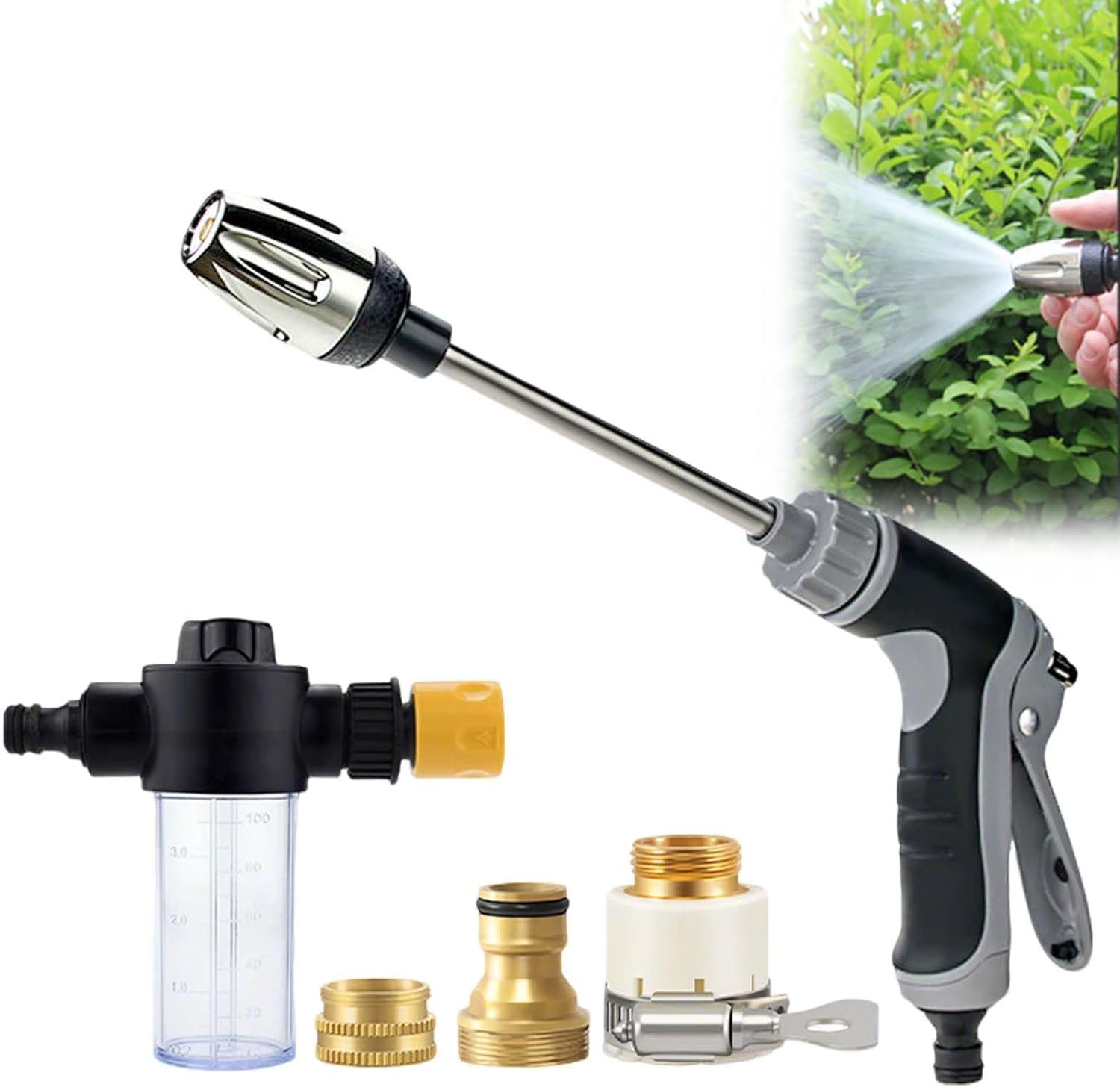 Qinux Aquoxis Pressure Washer - Power Hose Nozzle - Hose Attachments for Stubborn Dirt Removal on Wooden Decks, Fences & Stone Patios,Style 5