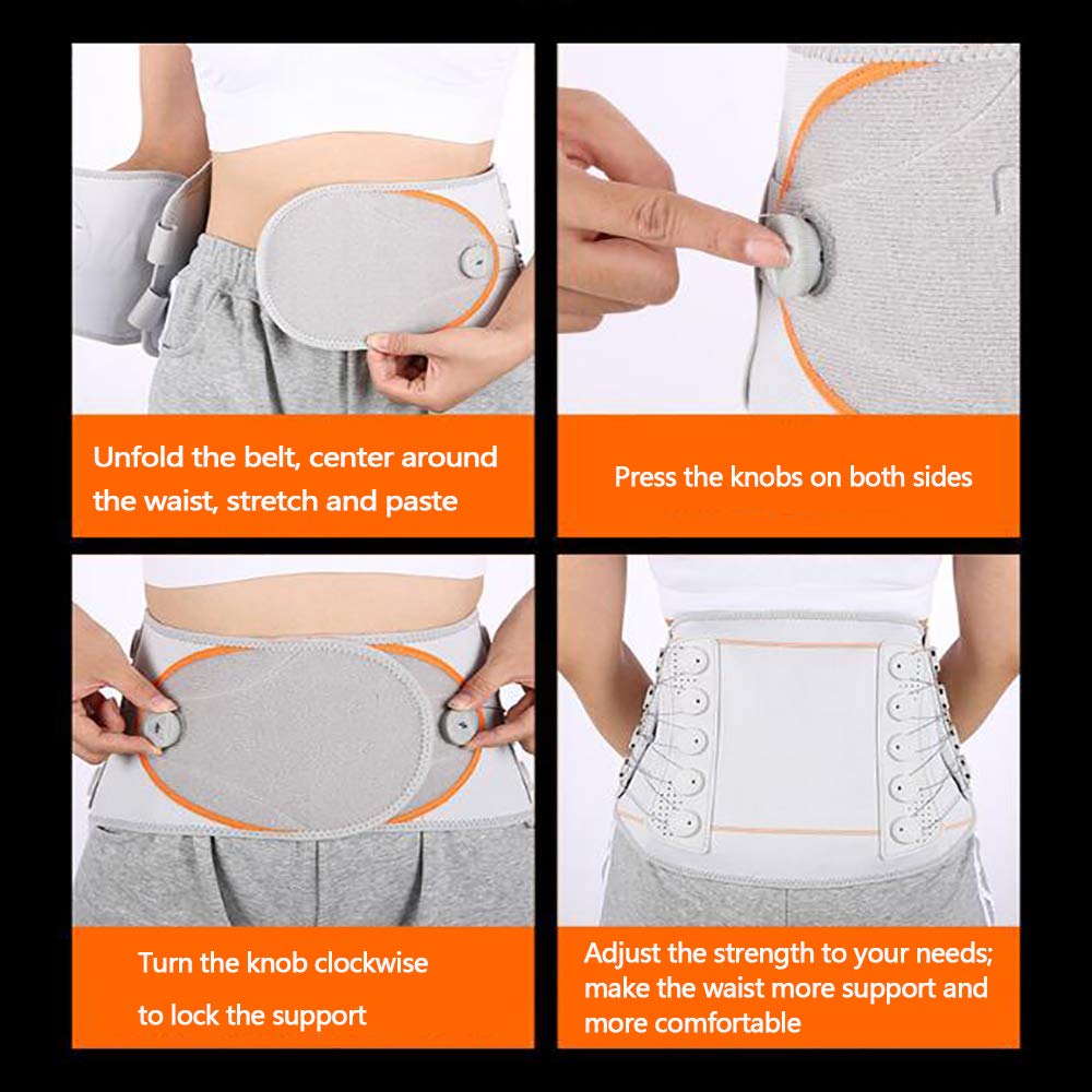 Faja Lumbar Fitness - Cintura Transpirable/Abrazadera Lumbar - Tractor de Hernia de Disco Lumbar Lumbar - para el Alivio del Dolor Lumbar,L