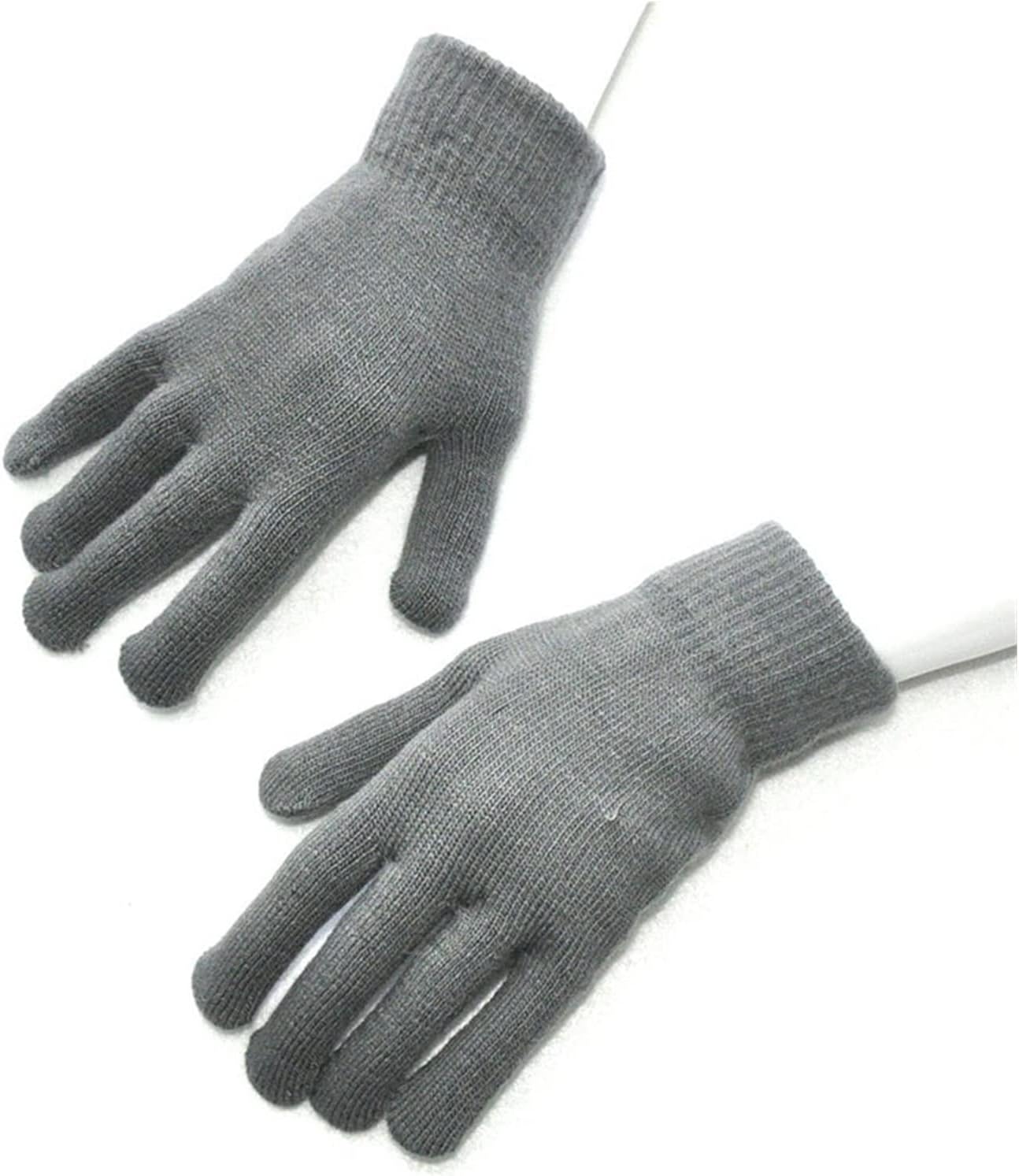 ニットウール手袋 冬 無地 フルフィンガーグローブ 暖かい手 レディース手袋 厚手手袋