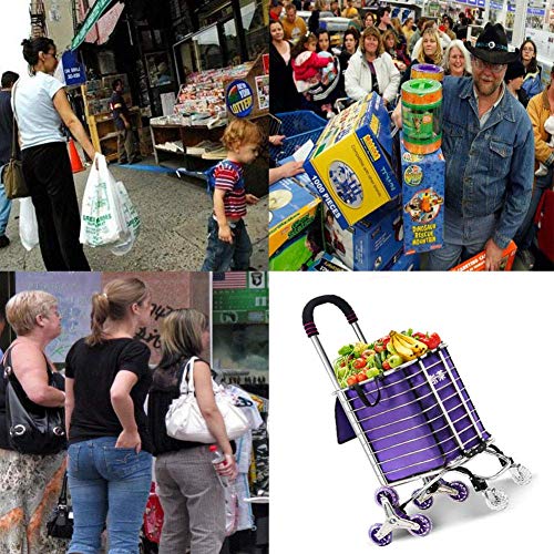 Outdoor-Einkaufstaschen, Treppenklettern, Einkaufstrolley, leichte Aluminiumlegierung mit Schwenkrädern, großer Wagen… – Bild 4