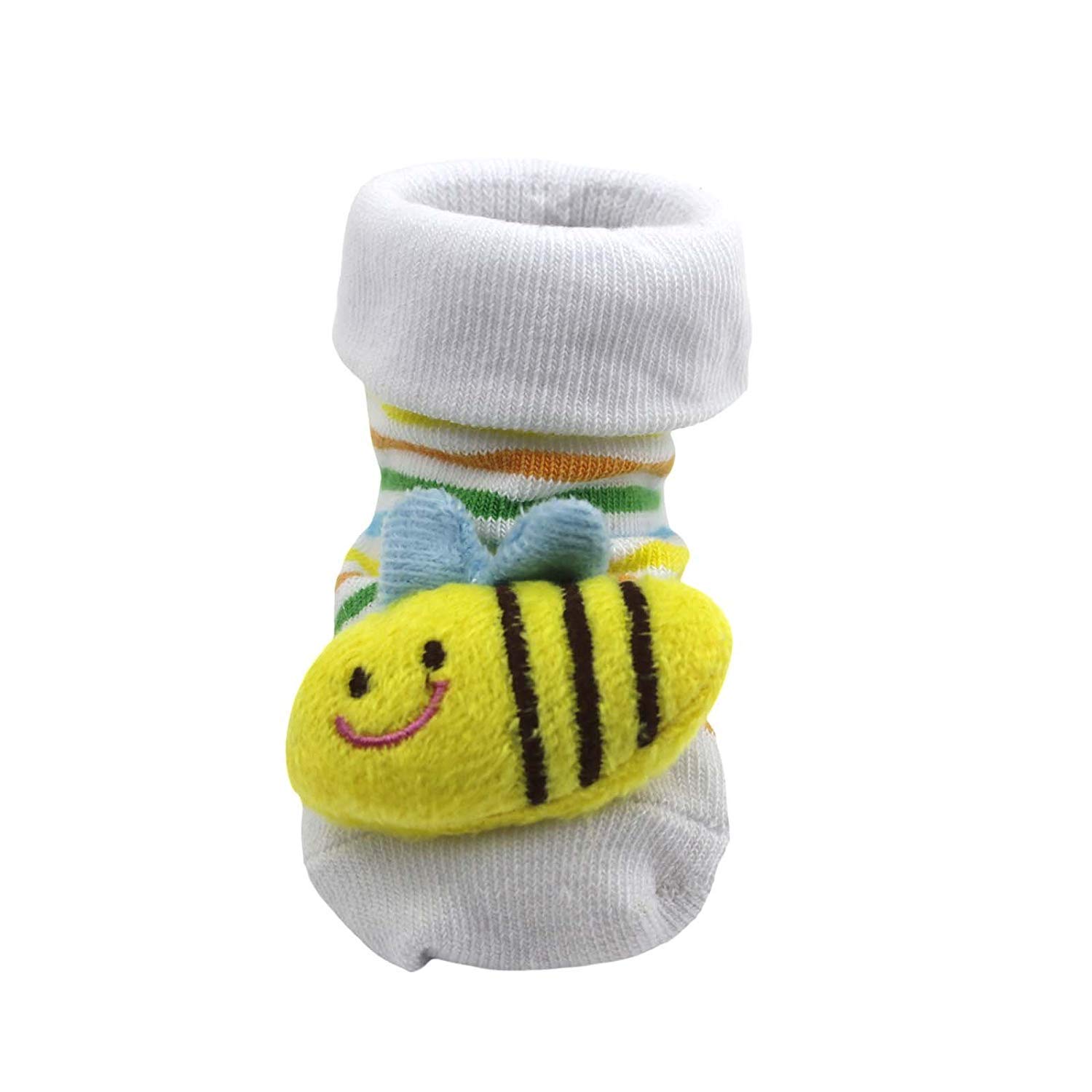 3D Cartoon Babysocken Winter Baumwolle warm Mächen Junge Kleinkind Anti-Rutsch Laufsocken 0-12 Monate Neugeborene Erstlingssöckchen (DE/NL/SE/PL, Alter, 0 Monate, 6 Monate, Gelb-Biene)
