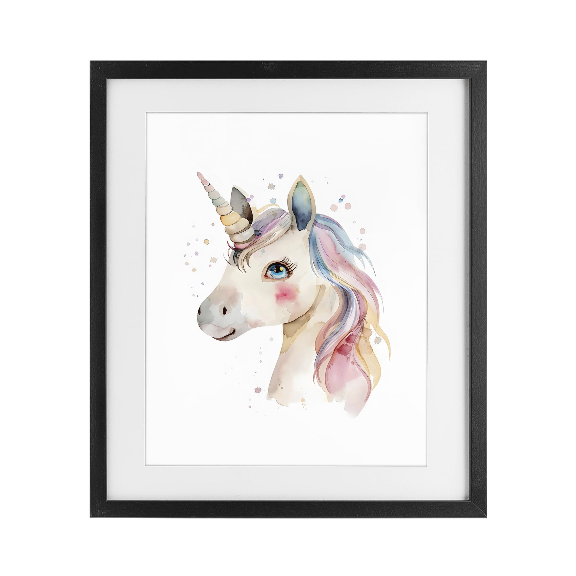 Stupell Industries 'Dreamy Pastel Unicorn', Framed Print Under Glass, Black, 17 x 21 Inches, Easy to Hang and Sturdy, Made in USA, by LSR Design Studio
