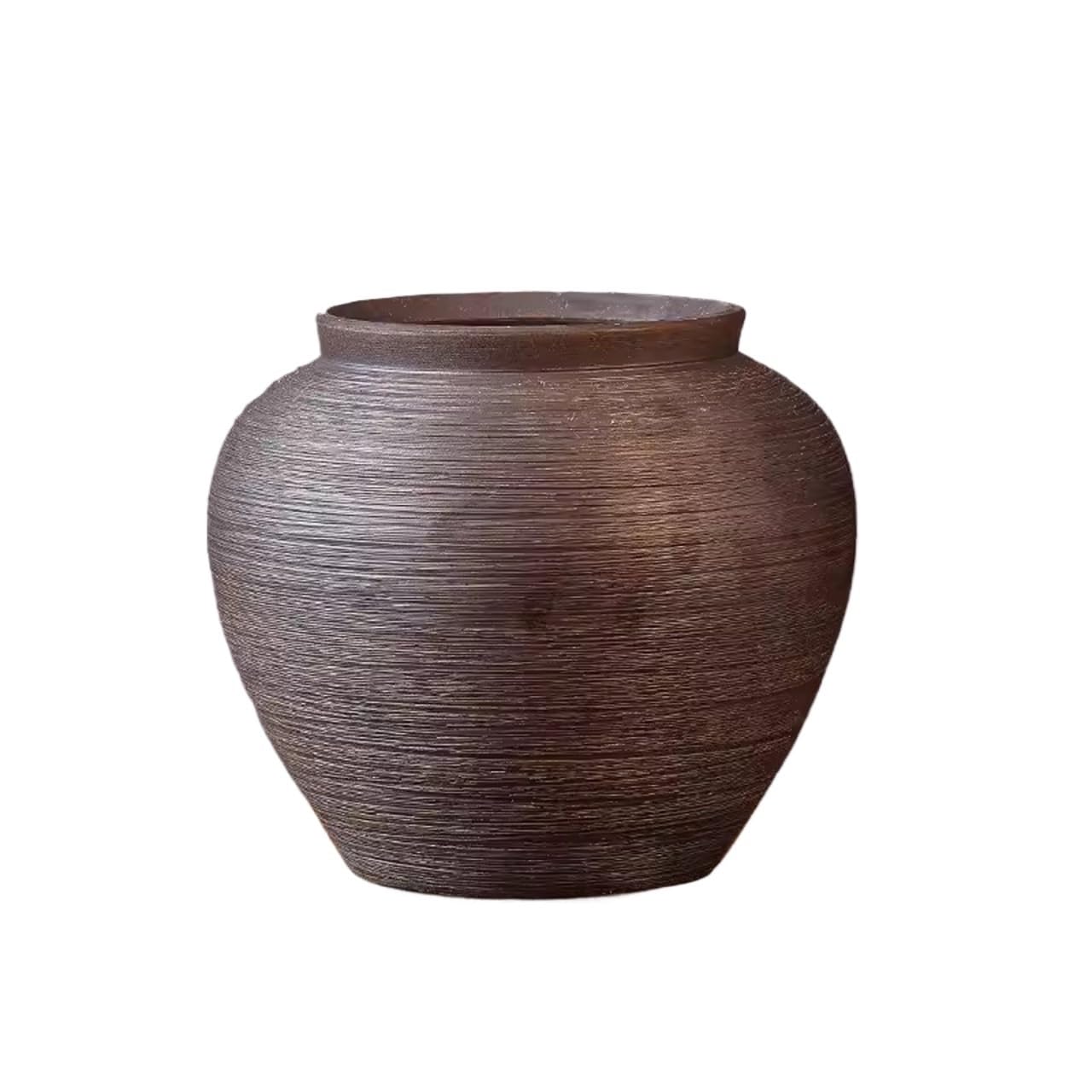 Home Vases Ceramic Vase Retro Handmade Round Ball Pottery Jar Ornaments Flower Insertable Green Plant Study Room Interior Decoration Indoors Decor