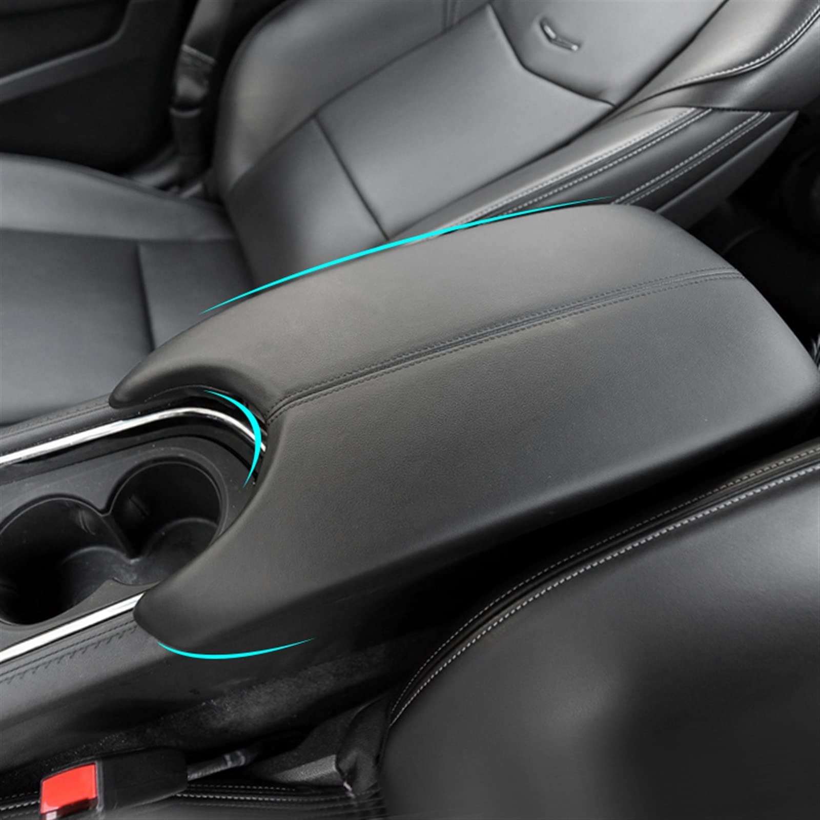 Copertura Bracciolo In Neoprene Per Cadillac XTS 2013-2019, Marrone, Accessorio Interno Auto - 2