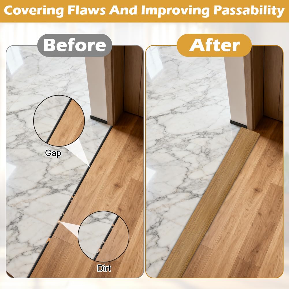 Listón de transición en T, perfil de transición autoadhesivo, lista de umbrales de PVC, lista de nivelación de altura para suelos de parquet, laminados y umbrales (Amarillo-Turquesa, 1M * 5CM)